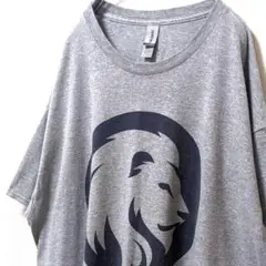 ギルダン ライオン ロゴ Tシャツ グレー 灰色 XL 古着