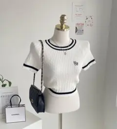 amood sona 韓国 半袖ニット トップス
