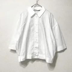 ザラ　ZARA シャツ　ブラウス　トップス　七分袖　ホワイト　コットン100%