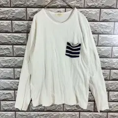 バックナンバー ライトオン ストライプポケット 長袖 Tシャツ カットソー M