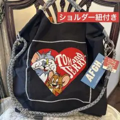 新品 Ball&Chain 刺繍 エコバッグ 肩紐付 トムとジェリー M