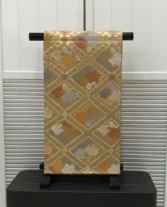 (4535w) ▧ 袋帯 ▧ 正絹 斜め格子文様