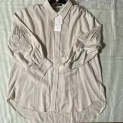 ラナン ベージュ ブラウス 大きいサイズ 新品タグ付き
