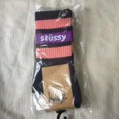 Stüssy ストライプ ソックス　ブラック×オレンジ×パープル