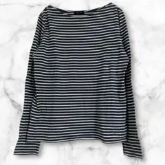 コムサイズム　長袖カットソー　Tシャツ　ストライプ　カジュアル　ゆったり　L