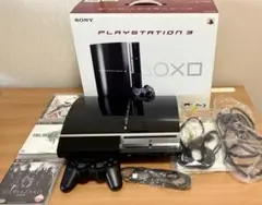 【外箱】PS3 80GB 本体 CECH-L00 動作品 ブラック ソフト3点付