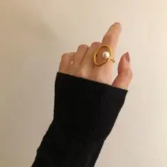 新品☆安心のメルカリ便☆ シングル ☆ 一粒パール ☆ 指輪 ☆ シンプル ☆y