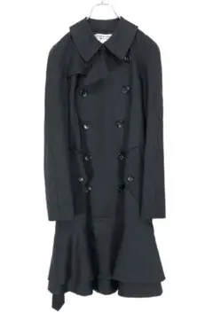 COMME des GARCONS コムコム ダブルフレア トレンチコート 黒