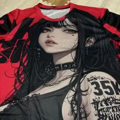 新品 アニメ ガール セクシー Tシャツ 総柄 フルグラ XL