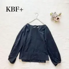 【ケービーエフプラス】長袖トップス（フリー）ブラウス バックベルト シンプル 黒