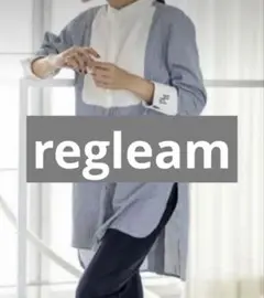 regleam ストライプ柄　長袖シャツ 刺繍入り