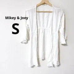 Mikey & Joeyホワイト 五分袖カーディガン　S