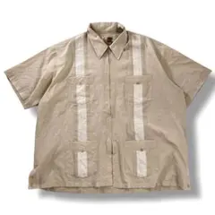 90s HABAND GUAYABERA キューバシャツ ジップアップ XXL