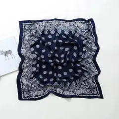 新品★ネイビー ペイズリー柄 スカーフ
