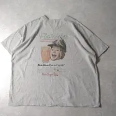 BIGプリントtシャツ　大きいサイズ　オーバーサイズ　グレー　3L相当