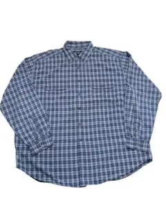 Eddie Bauer シャツ Y2K ブルー チェック アウトドア 古着