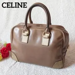 希少【CELINE】セリーヌ ボストンバッグ ハンドバッグ レザー 大容量