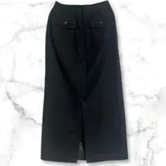 デュプレ　黒　ロングスカート　きれいめ　タイトスカート　ポケット M