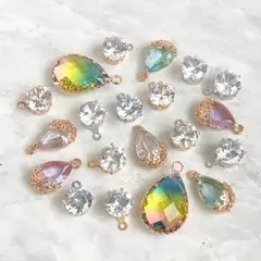 1089【20個】訳ありB品｜ しずく雫/ドロップチャーム・MIX