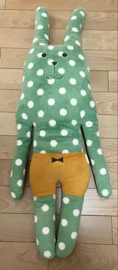 CRAFTHOLIC 水玉ウサギ型クッション抱き枕 緑