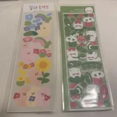 花と動物のシールセット