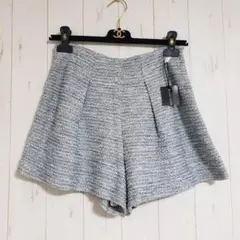 新品△ボナジョルナータ△ショートパンツ 水色M フレア ブロックプリーツ