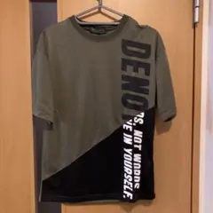 オリーブグリーン カラーブロック Tシャツ 160