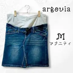 【マタニティ】argovia ひざ丈デニムスカート M 妊婦ウェア 産前服