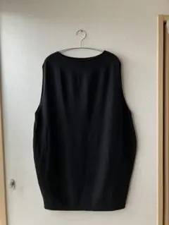 ミズイロインド mizuiroind ロングニットベスト ブラック