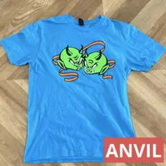 01 ANVIL Tシャツ ‪デビル M blue 青 ブルー系 古着 アンビル