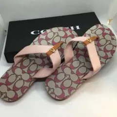 COACH コーチ シグネチャーUS8B 24.5㎝ FLIP サンダルAP12
