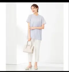新品any SiS エニィスィス　ジョーゼットプリーツコンビブラウス　Mサイズ