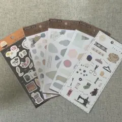 手帳デコ　マスキングテープ素材シール　5枚セット