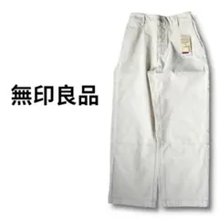 無印良品　イージーワイドパンツ　ストレッチコーデュロイ M オフ白　レディース