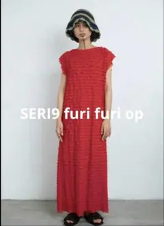 SERI9 furi furi op フリルデザインノースリーブワンピース　赤