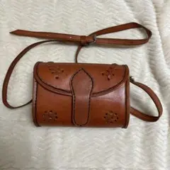 ブラウンレザー ポシェット ショルダーバッグ