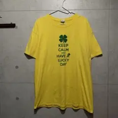 90s シングルステッチ JERZEES XL イエロー クローバー