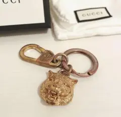 【レア】 GUCCI グッチ ゴールド タイガー キーリング イタリア製 正規品