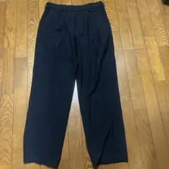 UNIQLO タックワイドパンツ M ネイビー