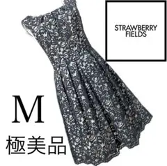 美品☆ストロベリーフィールズ☆美スタイル☆花柄レースワンピース☆M☆
