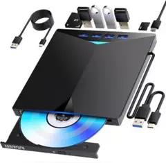 外付けDVD CDドライブ USB-A+Type-cインターフェイス　読取　書込