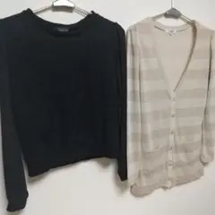 mysty woman プルオーバーu0026N.B.BASIC ラメ入りボーダーカーデ