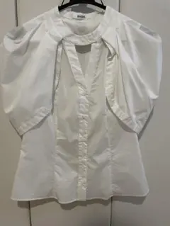 SNIDEL ホワイト バルーンスリーブ シャツ