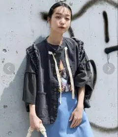 【美品！】FREAK'S STORE ブラックデニムベスト
