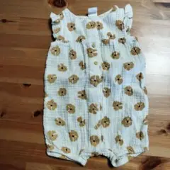オーガニックコットン 花柄ロンパース 6M