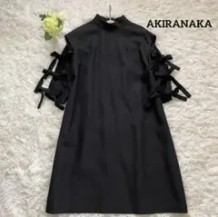 AKIRANAKA ブラック ブラウス　ワンピース　36