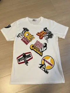 ヒステリックグラマー ロゴ ステッカー 総柄プリントTシャツ