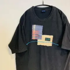 【激レア！希少！】さをり織　SAORI織　Tシャツ　黒　Mサイズ相当