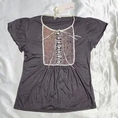 未使用 Demi Etage ドゥミエタージュ Tシャツ M リボン タグ付