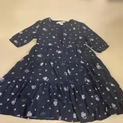 Daisuke フラワープリント 七分袖ドレス